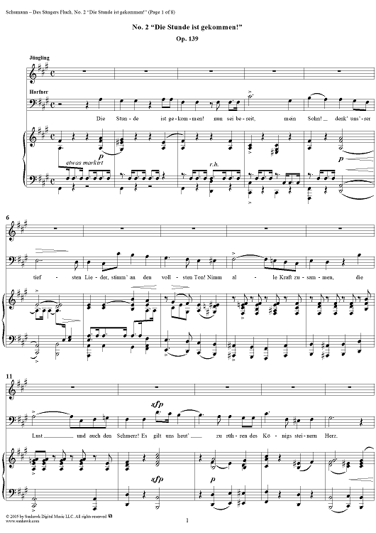 "Die Stunde ist gekommen!", No. 2 from "Des Sängers Fluch", Op. 139
