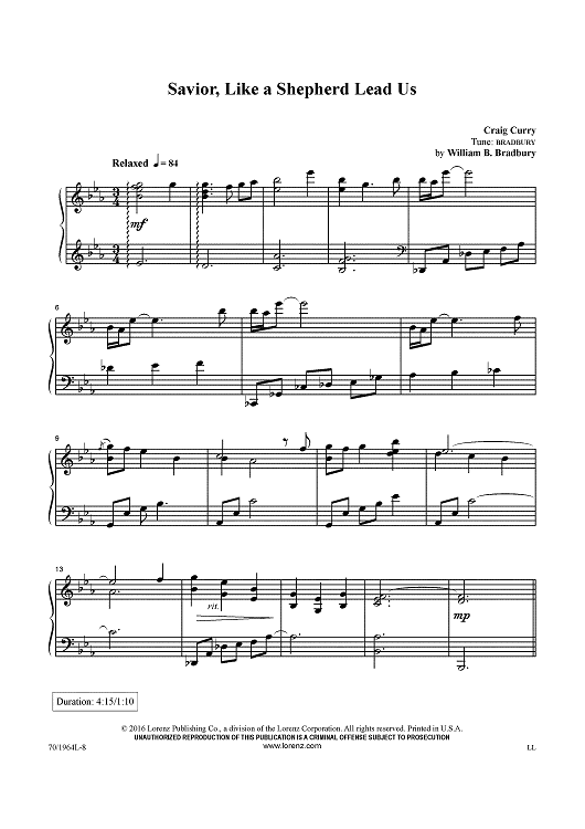 Savior, Like A Shepherd Lead Us