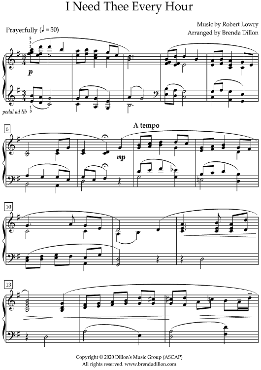 I Need Thee Every Hour