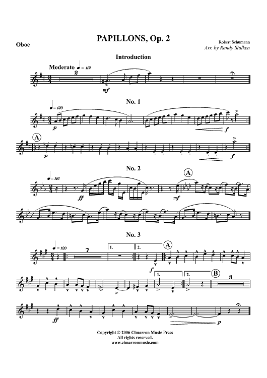 Papillons, Op. 2 - Oboe