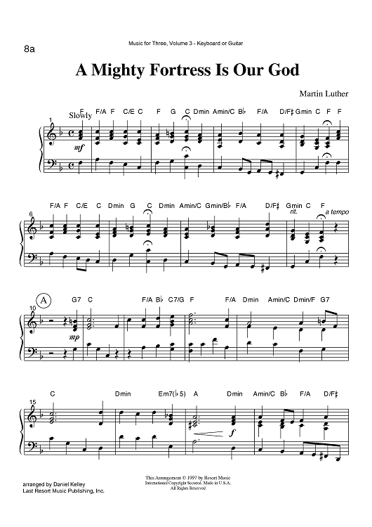 A Mighty Fortress Is Our God - Keyboard or Guitar