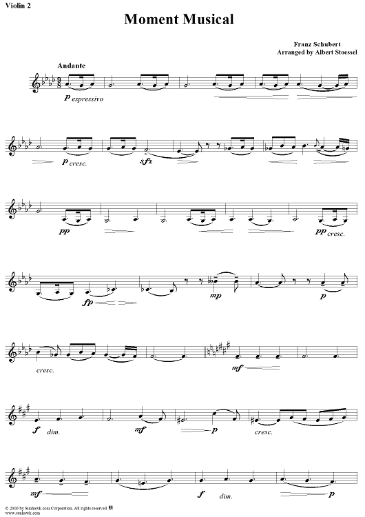 Moment Musical - Violin 2
