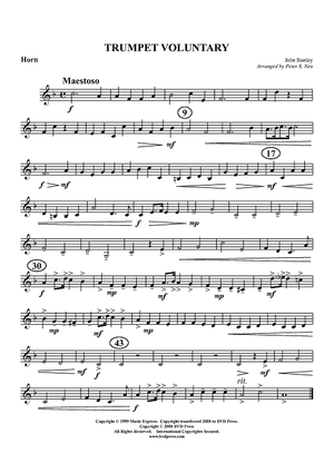 Trumpet Voluntary - Horn in F (plus optional part for Trombone)