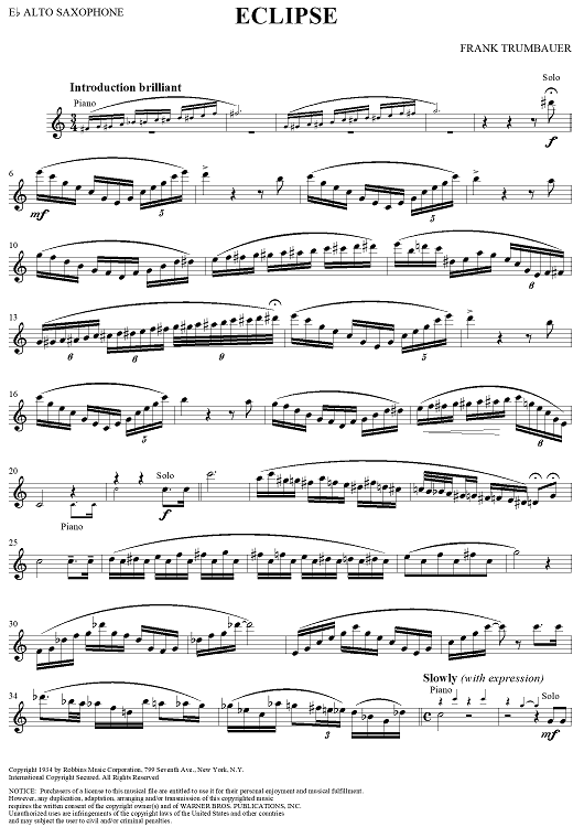 Eclipse - E-flat Alto Saxophone