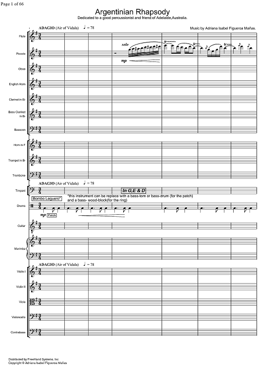Argentinian Rhapsody - Full Score