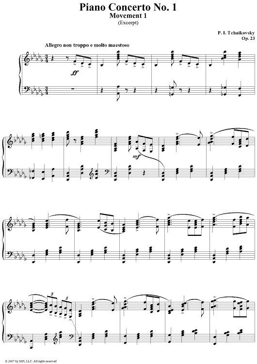 Get to Know Tchaikovsky. Piano Concerto No. 1. Movement 1. (Excerpt)