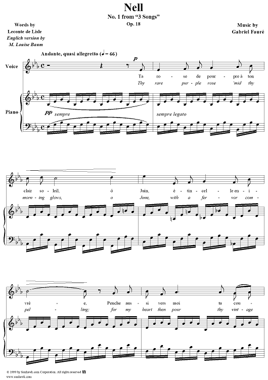 Nell - No. 1 from "3 Songs" op. 18