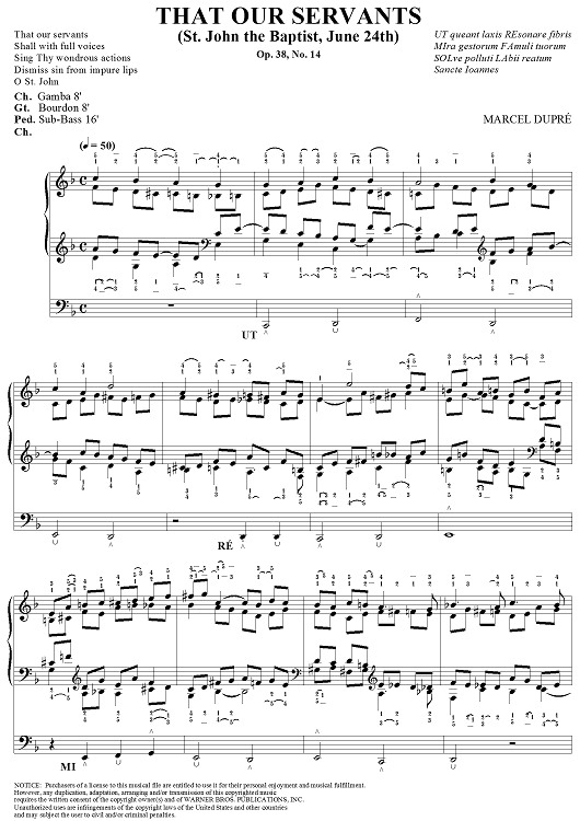 That Our Servants, from Sixteen Chorales "Le Tombeau de Titelouze", Op. 38, No. 14