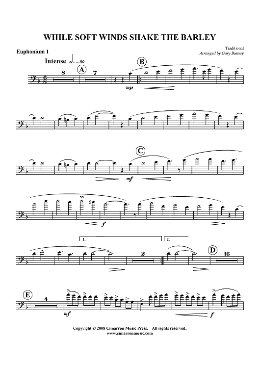 While Soft Winds Shake the Barley - Euphonium 1 BC/TC