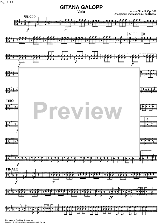 Gitana Galopp Op.108 - Viola