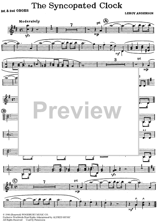 The Syncopated Clock - Oboes 1 & 2
