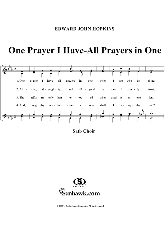 One Prayer I Have-All Prayers in One