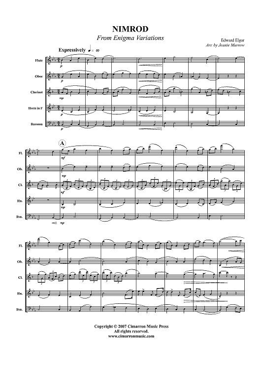 Nimrod from "Enigma Variations" - Score