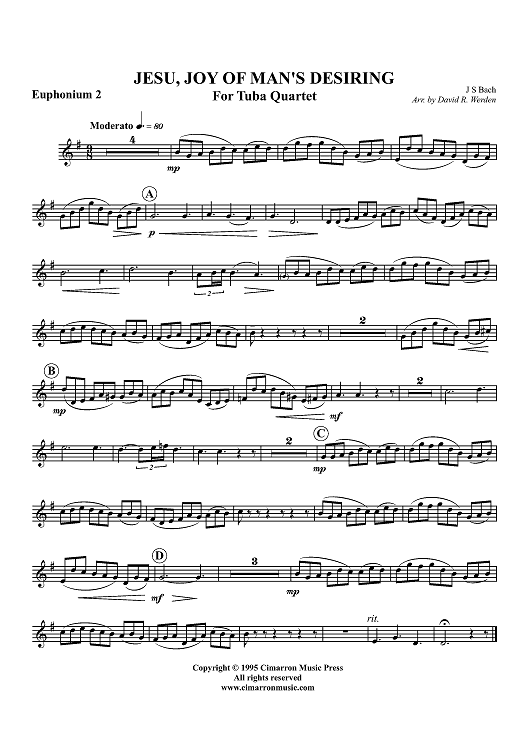 Jesu, Joy of Man's Desiring - Euphonium 2 BC/TC