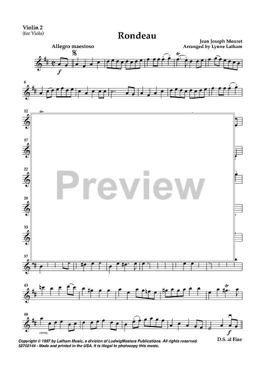 Rondeau - Violin 2 (for Viola)