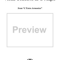 Violin Concerto in G Major    - from "L'Estro Armonico" - Op. 3/3  (RV310) - Violin 1