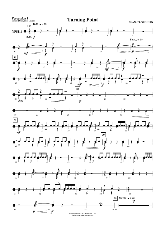 楽譜 SOUND INVESTMENTS FOR MUSICAL RETURNS Turning Point - Percussion 1