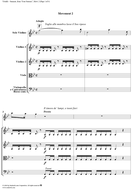 The Four Seasons, No. 2: Summer - Movement 2