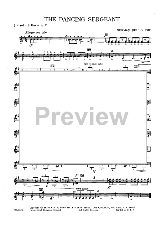 The Dancing Sergeant - Horns 3 & 4 in F