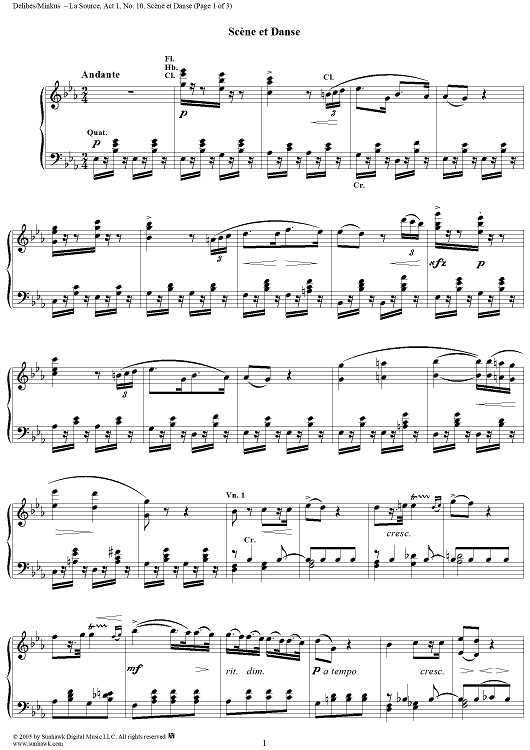 La Source, Act 1, No. 10: Scène et Danse