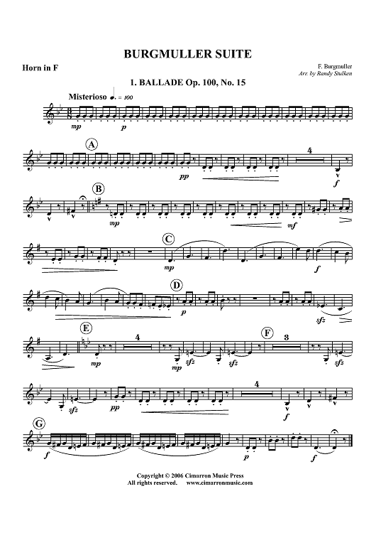 Burgmuller Suite - Horn in F