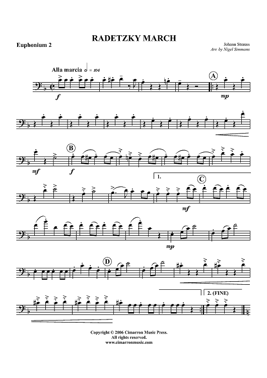 Radetzky March - Euphonium 2 BC/TC