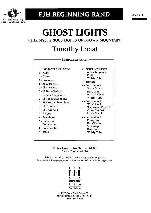 Ghost Lights - Score Cover