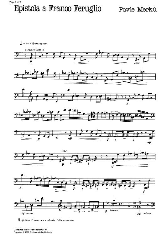 Epistola a Franco Feruglio