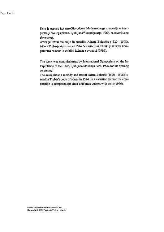 Jutranja pesem - Preface