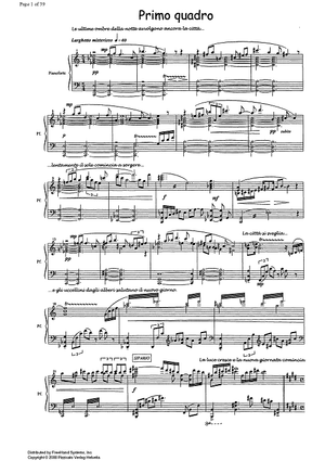 La villeggiatura in panchina [piano reduction] - Score