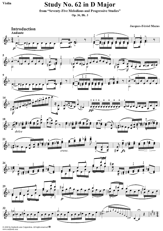 Study No. 62 in D Major