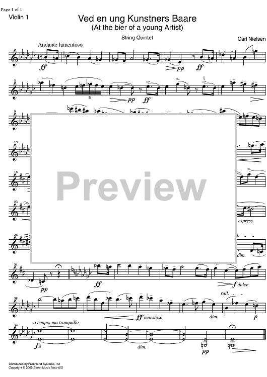 At the bier of a young Artist - Violin 1