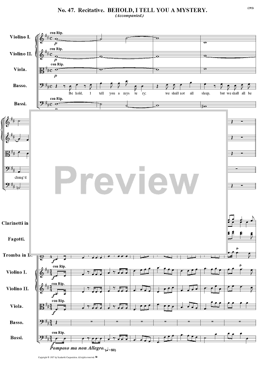 Messiah no. 47: Behold, I tell you a mystery - Full Score