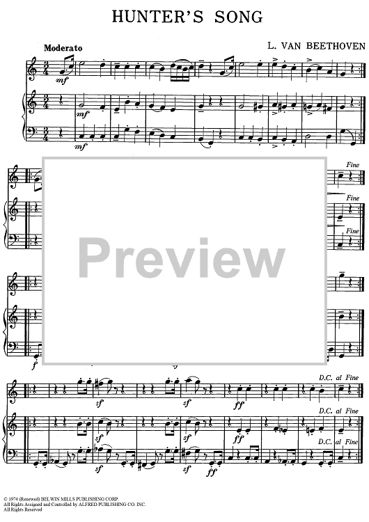 Hunter's Song - Piano/Conductor, Oboe, Bells