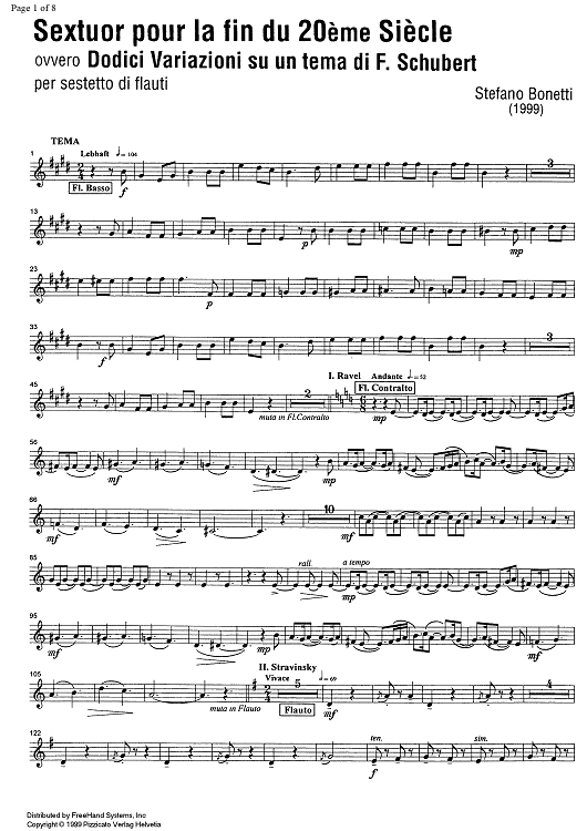 Sextuor pour la fin du 20ème Siècle or Variations on a theme by F. Schubert