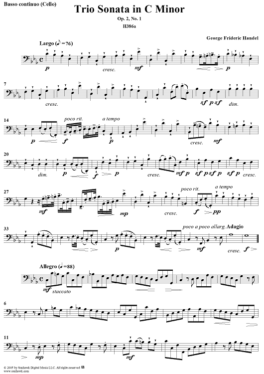 Trio Sonata in C Minor - Continuo