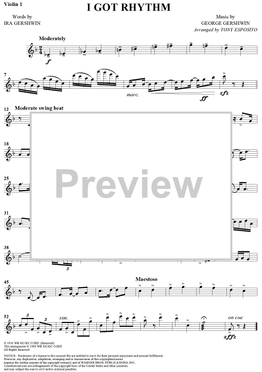 I Got Rhythm - Violin 1