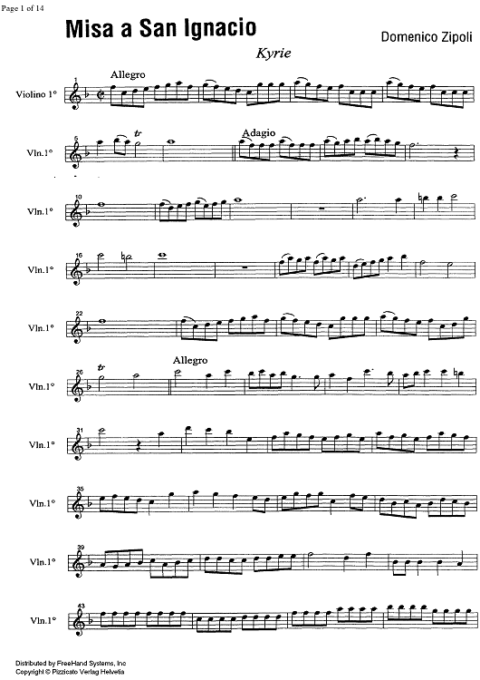 Misa a San Ignacio - Violin 1