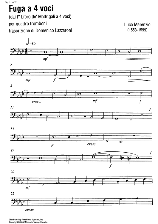 Fuga a 4 voci - Bass Trombone