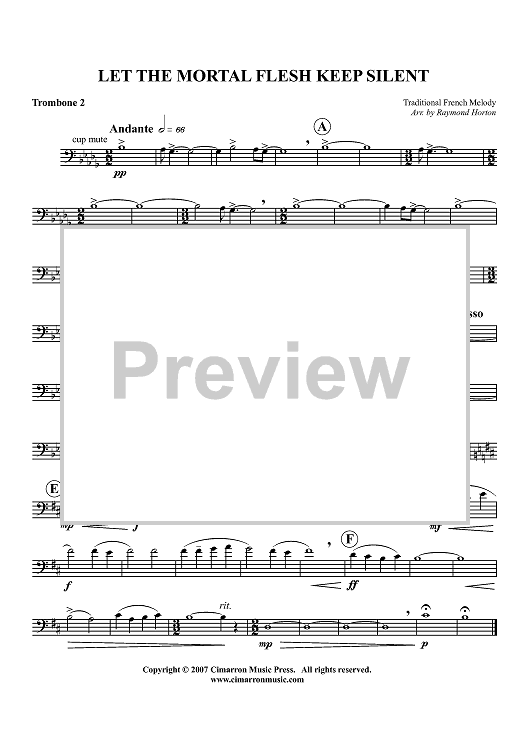 Let All Mortal Flesh Keep Silent - Trombone 2