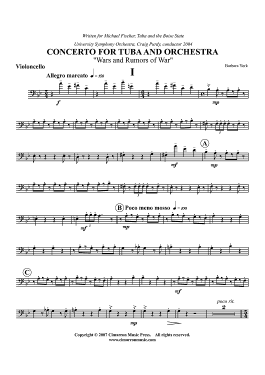 Concerto For Tuba - Cello