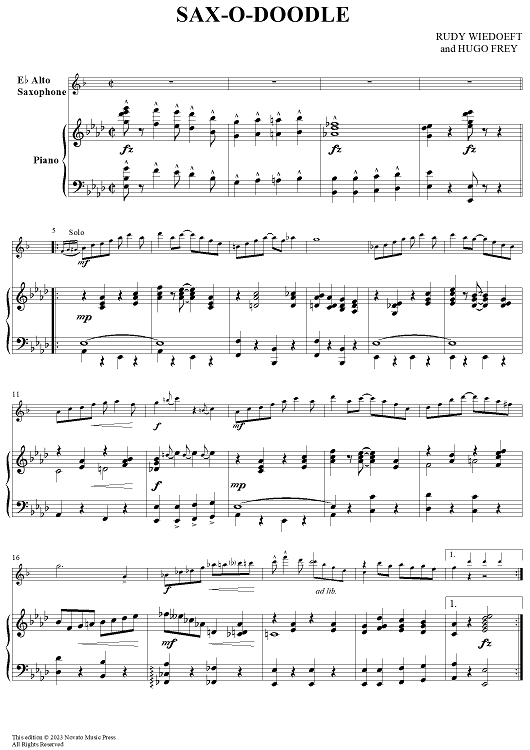 Sax-O-Doodle - Piano Score (for Alto Sax)