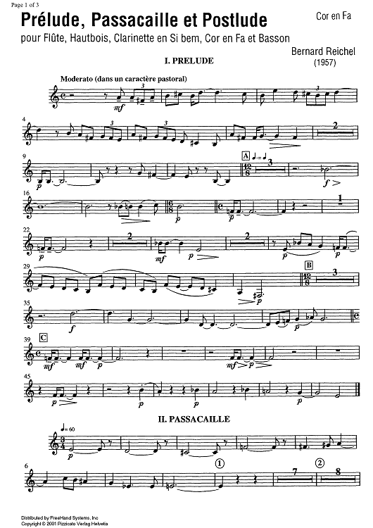 Prélude, Passacaille et Postlude - Horn