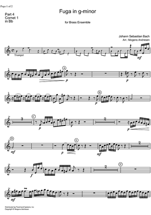 Fugue g minor BWV 578 - B-flat Cornet 4