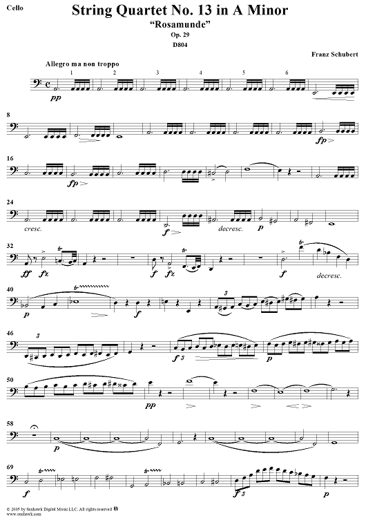 String Quartet No. 13 in A Minor, Op. 29 - Cello