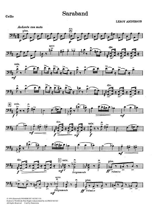Saraband - Cello