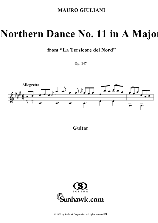 Northern Dance No. 11 in A major - From "La Tersicore del Nord" Op. 147