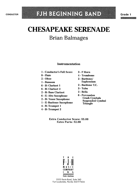 Chesapeake Serenade - Score Cover