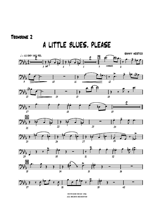 A Little Blues, Please - Trombone 2