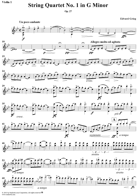 Quartet No. 1 - Violin 1